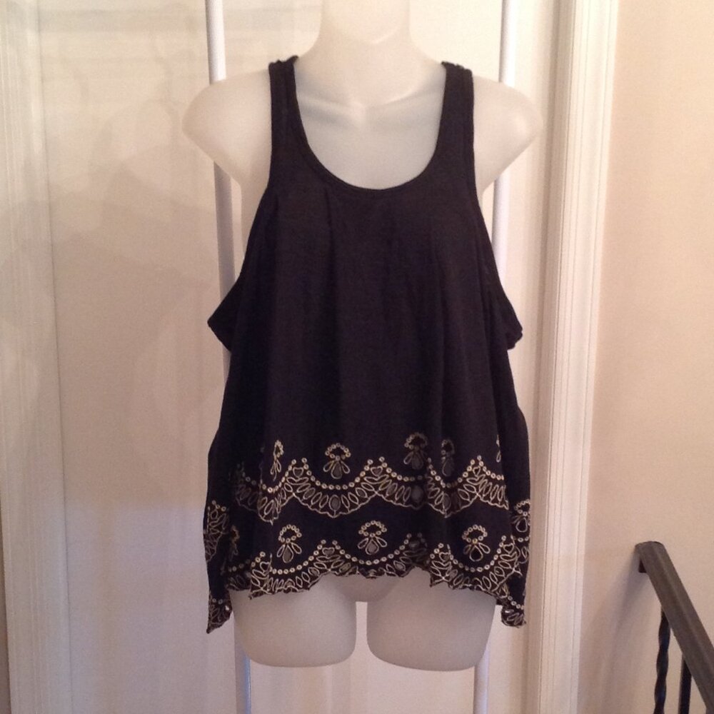 Free People Flowy Eyelet Embroidered Tank Top Crop Top S